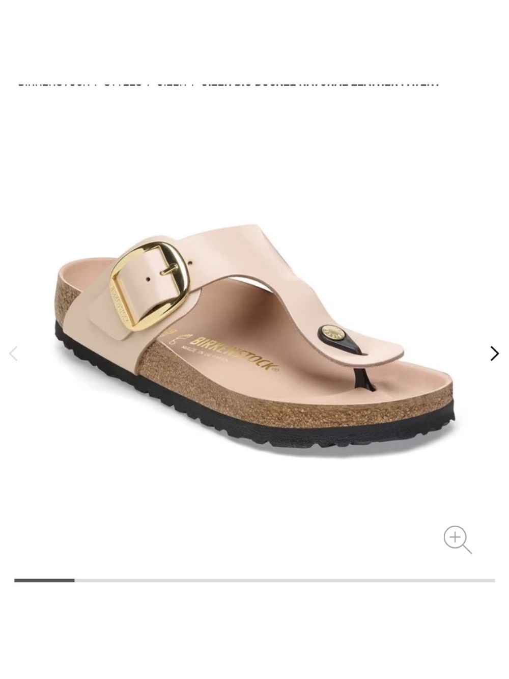 Birkenstock Gizeh Thong Sandal in Blush Pink with Gold Buckle - Picture 1 of 4
